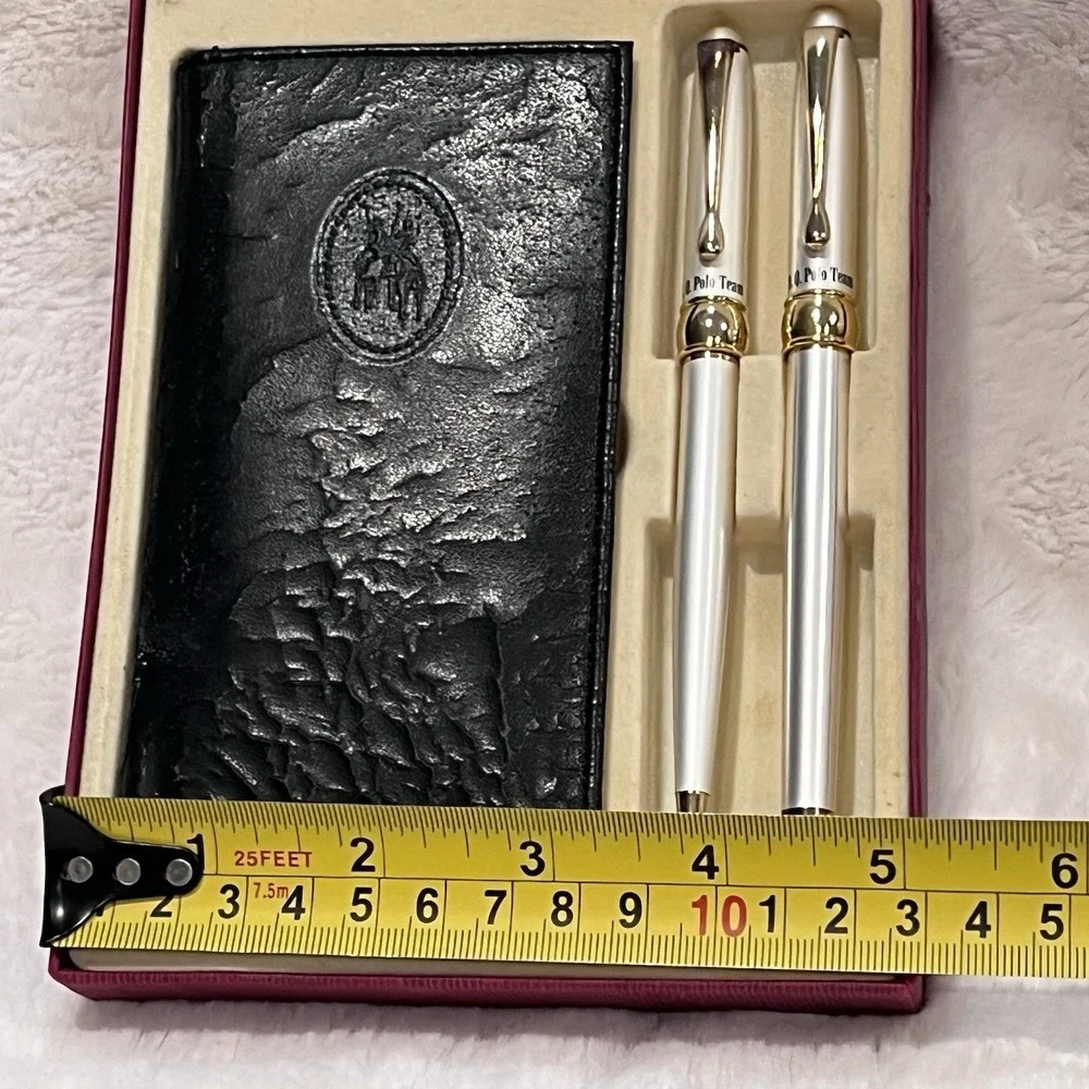Vintage Silver & Gold Pen Set With Calculator And Ruler - Calculator Not Working